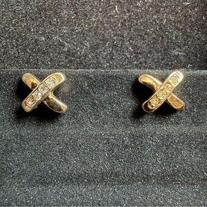 Avon “Kiss” Rhinestone Goldtone Post Earrings